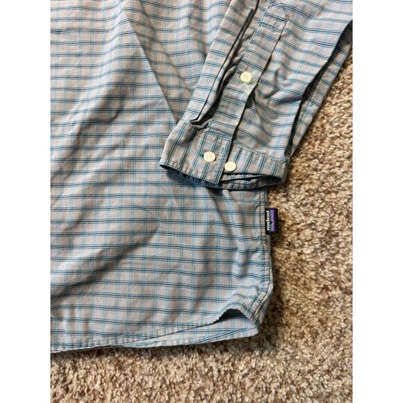 PATAGONIA Long Sleeve shirt, XL, Lightweight Flannel Gray & Blue - Picture 8 of 9